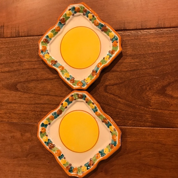 VINTAGE/ANTIQUE ITALIAN CERAMIC POTTERY TRINKET BOX W/LID AND COASTERS - Picture 5 of 6